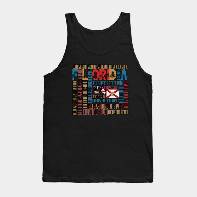 Wall of Beautiful and Famous Places in Florida Tank Top by Praizes